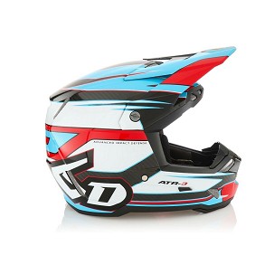 6D HELMETS KACIGA CROSS/ENDURO MODEL ATR-3 HYPER GLOSS RED/CYAN BOJA BELA/CRVENA/PLAVA/CRNA VELIČINA S ( 55 - 56 CM )