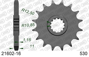 AFAM 2026/04 PREDNJI LANČANIK 580 16 SA GUMOM YAMAHA FZ 6/R6/FZ750 (JTF580.16RB) (LANAC 530)