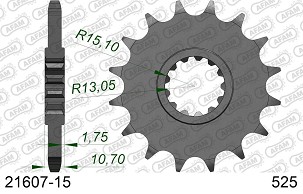 AFAM 2026/04 PREDNJI LANČANIK 2091 15 YAMAHA FZ8 '10-'15, MT 09 '14-'20, MT 07 '14-'24 TDM 900 '02-'13 (-1), TENERE 700 '20-'24 (JTF1591.15) (LANAC 525)