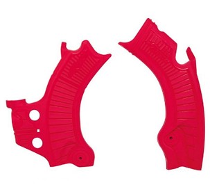 RACETECH (RTECH) ŠTITNICI RAMA (KOMPLET) BI-MATERIAL SUPER GRIP HONDA CRF 450/RX '21 BOJA CRVENA