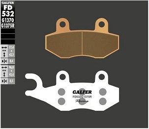 GALFER PLOČICE KOČIONE KH197 SINTER METAL (ZLATNE) RACING