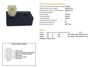 DZE MODUL PALJENJA CDI HONDA XR 250R '86-'04 (30410-KCE-671)