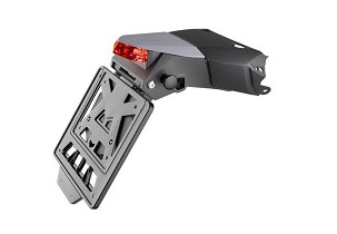 RACETECH (RTECH) 2025/12 BLATOBRAN ZADNJI SA SVETLOM I MONTAŽOM REGISTARSKE TABLICE RACING (PODESIVI U DVA POZICIJACH 30 I 60 ST.) KOVE X PRO / RALLLY '24-'26 BOJA CRNA