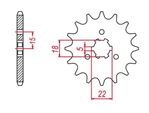 GROSSKOPF RASPRODAJA LANČANIK PREDNJA 423 15 KAWASAKI KX 125 '94-'08 (+2) (JTF1445.15)