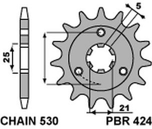 PBR RASPRODAJA LANČANIK PREDNJA 424 15 18NC SUZUKI GT 380/550 (750=+1) (LANAC 530) (MADE IN ITALY)