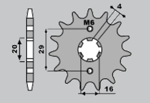 JR RASPRODAJA LANČANIK PREDNJA 425 14 SUZUKI TS 125X '90-'96 , RG 80 '88-'93 (-1) (JTF425.14)