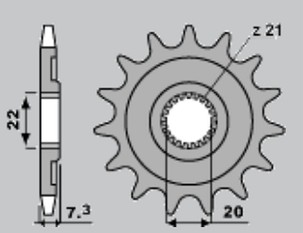 GROSSKOPF RASPRODAJA LANČANIK PREDNJA 2120 12 HONDA CR 125R '04'-07, CRF 250R/X '04-'17 (212012) (JTF1323.12)