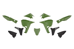 RACETECH (RTECH) 2025/12 KOMPLET PLASTIKE (REVOLUTION) (BEZ PREDNJEG BLATOBRANA) KOVE X PRO / RALLY 800 '24-'25 BOJA CRNA / ZELENA / KHAKI