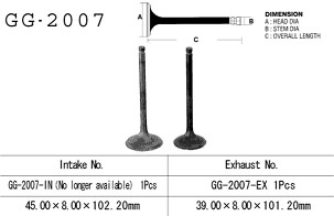 VESRAH IZDUVNI VENTIL YAMAHA XT 500 '76-'79 (OEM: 583-12121-00) (1KOM.) (MADE IN JAPAN)