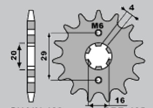 JR RASPRODAJA LANČANIK PREDNJA 425 15 (42515JT) SUZUKI TS 125R/X '90-'96, GSXR 125 '17-'18, RG 80 86-87, GSX 125S '17'-'18 (JTF425.15,JTF1425.15)