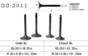VESRAH VENTIL USISNI YAMAHA XV 1100 '89-'99, XVS 1100 '99-'09, XV 920 '81-83' (OEM: 2J2-12111-00,2J2-12111-01) (1KOM.) (MADE IN JAPAN)