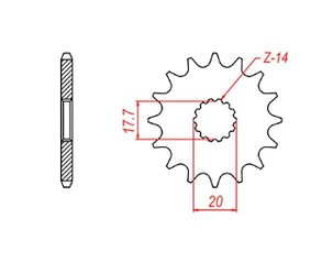 MTX PARTS LANČANIK PREDNJA 440 13 YAMAHA YZ 125 '87-'04 (JTF564.13) (LANAC 520)