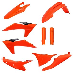 POLISPORT RASPRODAJA KOMPLET PLASTIKE (FULL KIT) KTM EXC/EXC-F/XC-W/XC-WF TBI '24-'25W SETU ŠTITNICI AMORTIZERA (8352500001) BOJA NARANDŽASTA OEM