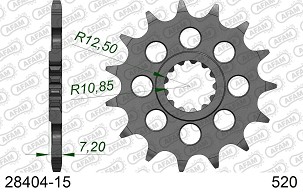 AFAM 2026/04 PREDNJI LANČANIK 565 15 KAWASAKI ER6F/N '06-'14, KLE 650 '06-'20, EX650, SUZUKI SV 650 16-19 (JTF565.15) (LANAC 520)