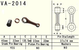 VESRAH KLIPNJAČA YAMAHA YFM 600 (YFM600) GRIZZLY '98 (VA2014) (MADE IN JAPAN)
