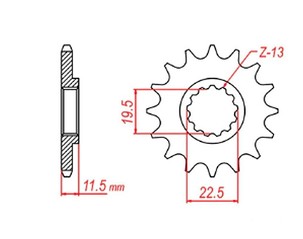MTX PARTS LANČANIK PREDNJA 4101 14 SUZUKI DRZ 125 '03-'13 (JTF409.14) (LANAC 428)