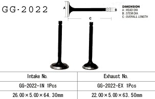 VESRAH IZDUVNI VENTIL YAMAHA YFM 125 GRIZZLY '04-'15, RAPTOR 125 '11-'15 (OEM: 50M-12121-01,5HP-12121-00) (1KOM.) (MADE IN JAPAN)