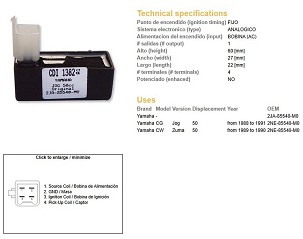 DZE MODUL PALJENJA CDI YAMAHA CG 50 JOG '88-'91; CW 50 ZUMA '89-'90 (2JA-85540-MO)