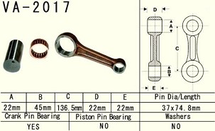 VESRAH KLIPNJAČA YAMAHA YFM 660 (YFM660) RAPTOR '01 (VA2017) (MADE IN JAPAN)