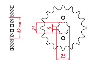 GROSSKOPF RASPRODAJA LANČANIK PREDNJA 569 14 YAMAHA YZ 250 '80-'98, YFZ 350 BANSHEE '89-'06 KAWASAKI KX 250 '87-'96, KX 500 '87-'04 (JTF569.14)