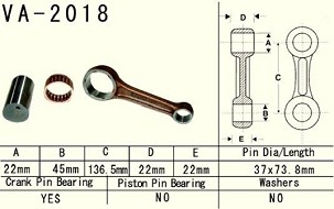 VESRAH KLIPNJAČA YAMAHA YFM 660 (YFM660) RAPTOR '02-'05, GRIZZLY YFM 660 (YFM660) '02-'08 (VA2018) (MADE IN JAPAN)