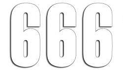 BLACKBIRD BROJEVE STARTOWE 13CM X 7CM PROSTE, BOJA BELA NR6 (3KOM.)