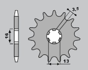 JR RASPRODAJA LANČANIK PREDNJA 428 14 SUZUKI DR-Z 70 '08-'18, DR-Z 50 '19-'21, TS/GT 80 '81-'82, JR RASPRODAJA/DS 80 '82-'04