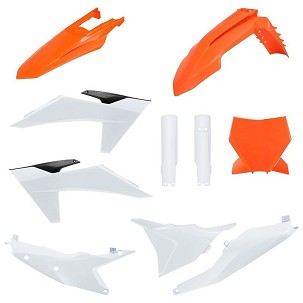 POLISPORT KOMPLET PLASTIKE (FULL KIT) KTM SX/SX-F/XC/XC-F '23-'24W SETU TABLICA PREDNJA (8672000001) I ŠTITNICI AMORTIZERA (8352500001) BOJA NARANDŽASTA OEM