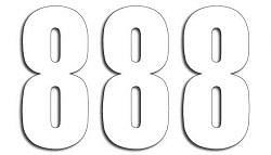 BLACKBIRD BROJEVE STARTOWE 13CM X 7CM PROSTE, BOJA BELA NR8 (3KOM.)