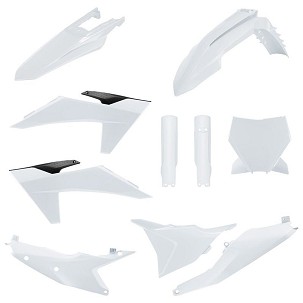 POLISPORT KOMPLET PLASTIKE (FULL KIT) KTM SX/SX-F/XC/XC-F '23-'24W SETU TABLICA PREDNJA (8672000002) I ŠTITNICI AMORTIZERA (8352500001) BOJA BELA