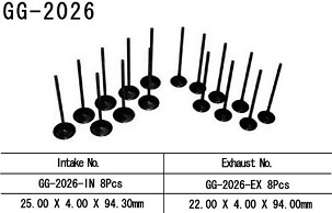 VESRAH VENTIL USISNI YAMAHA YZF R6 99-02 (OEM: 20S-12111-00,5EB-12111-00,5EB-12111-10) (1KOM.) (MADE IN JAPAN)