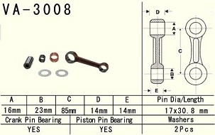VESRAH KLIPNJAČA KAWASAKI KSF 80 (KSF80) '03-'06, SUZUKI LT 80 (LT80) '87-'06 (VA3008) (MADE IN JAPAN)