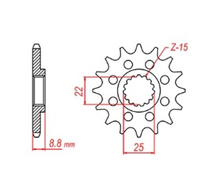 MTX PARTS LANČANIK PREDNJA 1248 13 KTM SX/EXC '91-'22 (JTF1901.13) (LANAC 520)