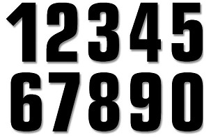 BLACKBIRD BROJEVE STARTOWE 13CM X 7CM PROSTE, BOJA CRNA NR1 (3KOM.)