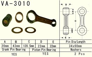 VESRAH KLIPNJAČA SUZUKI LTA 400 (LTA400) EIGER '02-'13, LTF 400 (LTF400) KING QUAD '08-'15, DR 350 '90-'99 (MADE IN JAPAN) = VA-3011