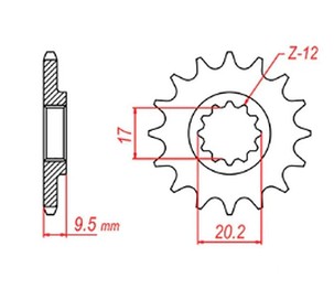 MTX PARTS LANČANIK PREDNJA 7005 13 KTM SX 65 '98-'18 (JTF1906.13) (LANAC 420)