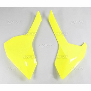 UFO ZADNJE BOČNE PLASTIKE HUSQVARNA TC 125/300 16-18, TC 250 17-18, TE/TX 125/250/300 17-19, FE 250/350/450/501 17-19, FC 250/350/450 16-18 BOJA ŽUTA FLUO