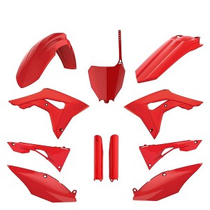 POLISPORT KOMPLET PLASTIKE (FULL KIT) HONDA CRF 250R '18-'21; CRF 450R '17-'20W SETU TABLICA PREDNJA (8667200001) I ŠTITNICI AMORTIZERA (8351900003) BOJA CRVENA