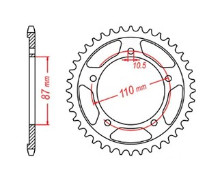 MTX PARTS LANČANIK ZADNJA 795 39 SUZUKI GS 500 E/F '88-'10 (JTR823.39) (LANAC 520)