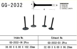 VESRAH VENTIL USISNI YAMAHA YFM 700 '06-'18, XT 660R/X (2 NA VOZILO) (OEM: 5VK-12111-00) (1KOM.) (MADE IN JAPAN)