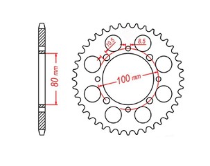 MTX PARTS LANČANIK ZADNJA 819 41 SUZUKI GZ 250 MARAUDER '99-'10, GN 250 '82-'99 (JTR819/2.41) (LANAC 520)