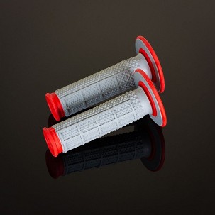RENTHAL PROMOCIJA RUČKE MX DUAL COMPOUND TAPERED HALF WAFFLE, DVOKOMPONENTNE, BOJA SIVA/CRVENA