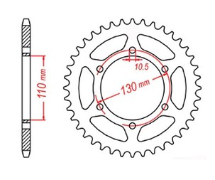 MTX PARTS LANČANIK ZADNJA 504 41 KAWASAKI GPZ 500S 94-05 (JTR486.41) (LANAC 520)