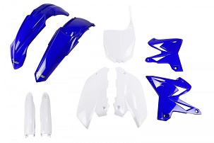 UFO KOMPLET PLASTIKE (FULL KIT) SA ŠTITNICIMA TELESKOPA (AMORTIZERA) YAMAHA YZ 125 / 250 '02-'14 RESTYLING BOJA OEM (PLAVA/BELA) (YA312E999)