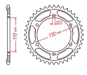 MTX PARTS LANČANIK ZADNJA 241 39 YAMAHA XJR 1300 '04-'06, MT-01 '05-'11 (JTR479.39) (LANAC 530)
