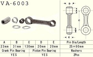 VESRAH KLIPNJAČA YAMAHA YZ 250 (YZ250) '83-'89 (VA6003) (MADE IN JAPAN)