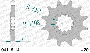 AFAM 2026/04 PREDNJI LANČANIK 600M 14 MOTOR AM6 (JTF1120.14) (LANAC 420)