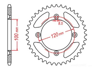 MTX PARTS LANČANIK ZADNJA 798 48 SUZUKI RM 80/85, YAMAHA YZ 80/85 '93-'14 (JTR798.48) (LANAC 428)