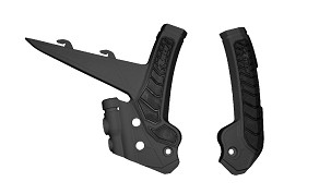 RACETECH (RTECH) 2025/12 ŠTITNICI RAMA (KOMPLET) BI-MATERIAL SUPER GRIP GAS GAS MC 125 / 250 '24, MCF 250 / 450 FACTORY EDITION '23-'24, MCF / ECF 250 / 350 / 450 '24, BOJA CRNA