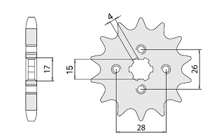 CHT RASPRODAJA LANČANIK PREDNJA 261 13 HONDA MBX/MTX 50 (4009-13)